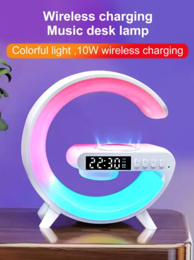 5IN1 Smart wireless Charger Table Lamp Bluetooth Speaker